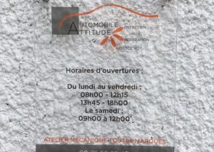 Plaque professionnelle en verre acrylique transparent Atelier mécanique Automobile-Attitude