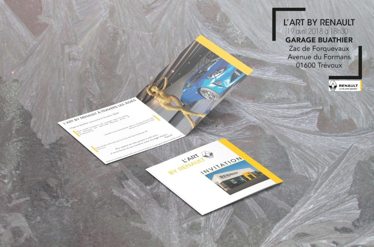 Carton d'invitation L'Art By Renault-Garage Buathier-Agence Saori